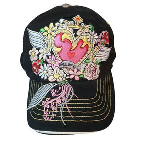 Classic Jolly Roger Y2K style Women's Embroidered Baseball Cap Hat 90's Bling